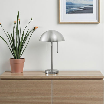 Parkson Modern Standard Metal Table Lamp in Silver, 19.21'' H X 11.75'' W X 11.75'' D