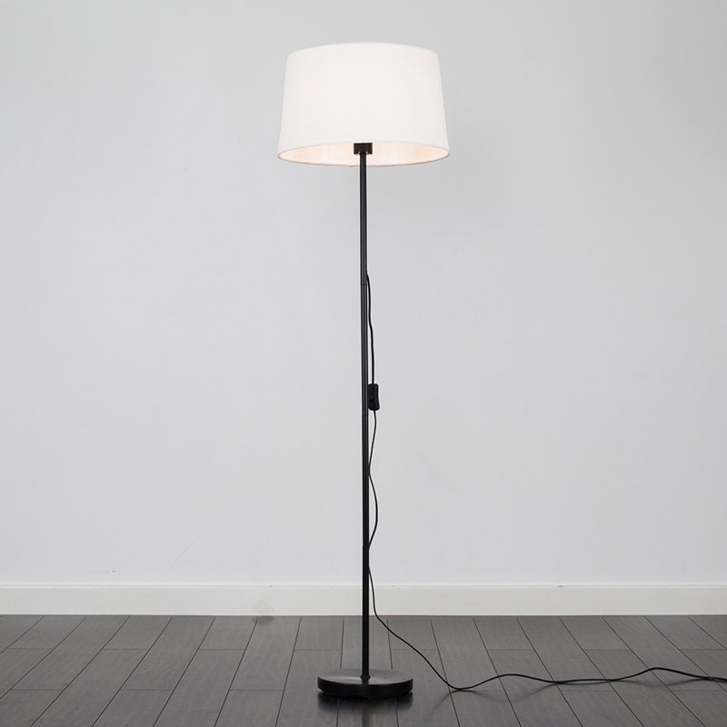 Bekbele 147cm Black Traditional Floor Lamp, White, LED Bulb