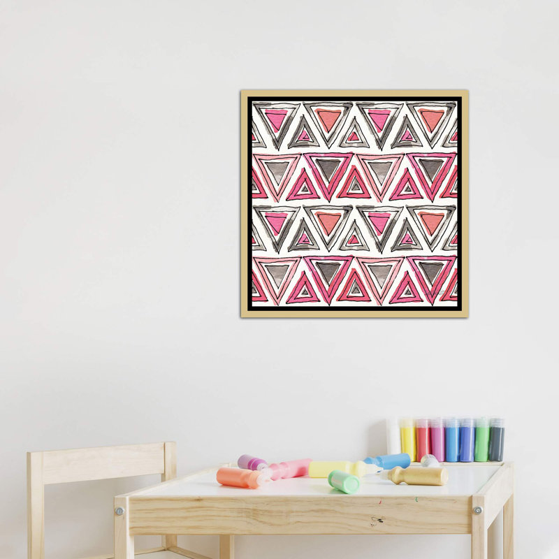 Art sur motif d’accents chic, Toile encadrée d'or, H 26 po x l 26 po x P 1,5 po