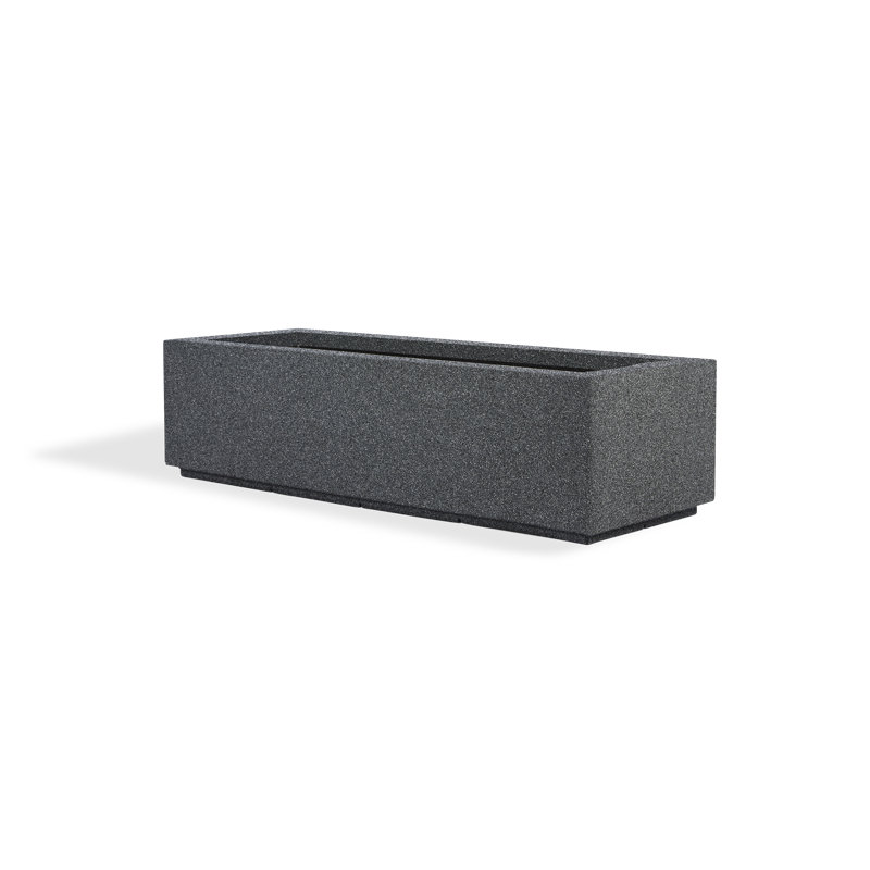Milan Tall Polymer Box, 12" H x 46" W x 17" D, Gray Granite