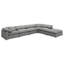 Canapé modulaire capitonné gris 6 pièces Keyes-593642496