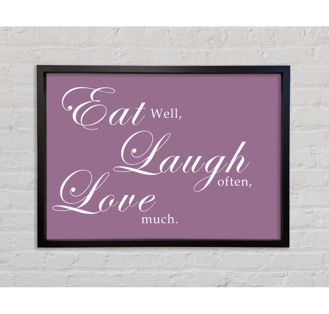 Küche Zitat Eat Laugh Love - Einzelner Bilderrahmen Typografie auf Leinwand