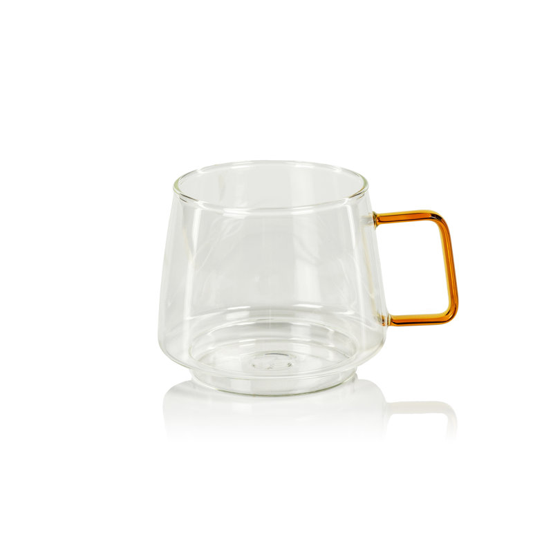 Ensemble de 6 verres à thé et à café avec poignée Jakob, Orange