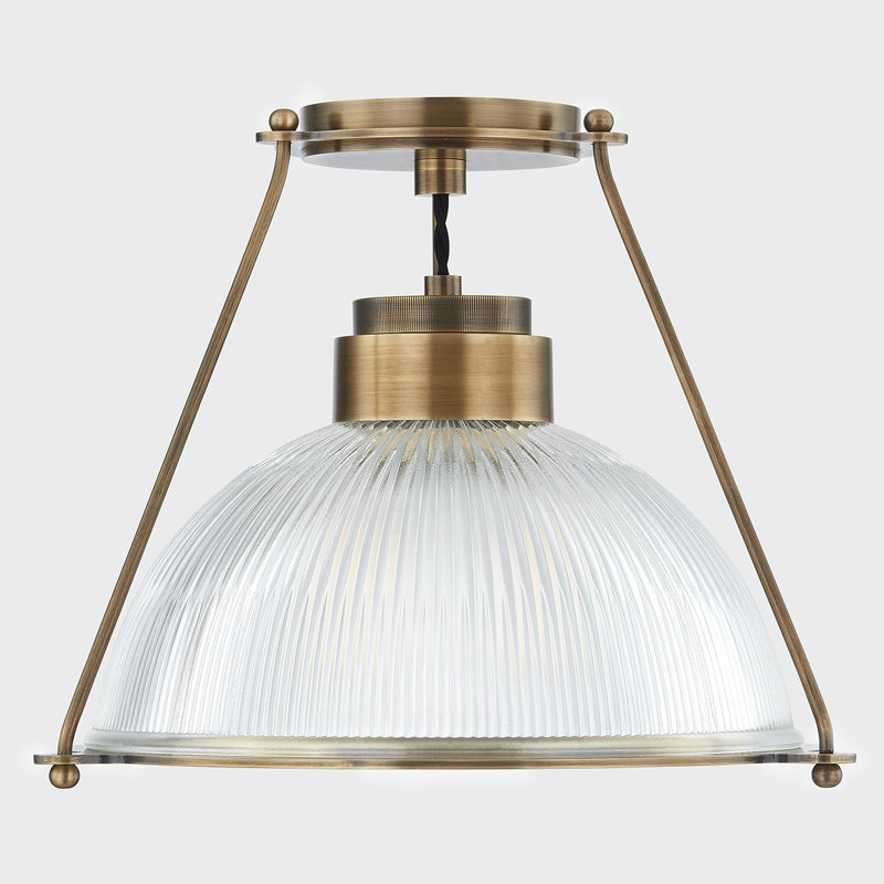 Plafonnier semi-encastré en verre, H 11 po x l 15 po x P 15 po