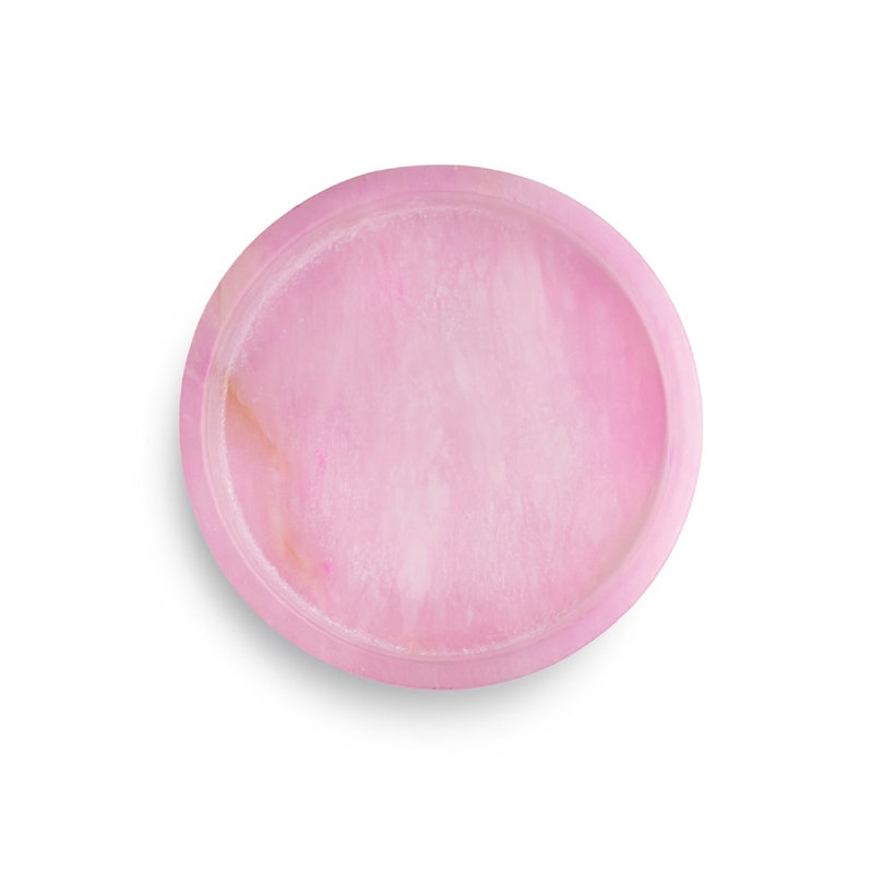 Plateau rond blanc albâtre Montana, L 1,25 po x P 9 po x H 9 po