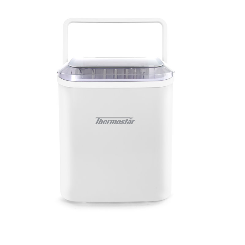 Thermostar 26-Pound Automatic Self-Cleaning Portable Countertop Ice Maker Machine With Handle, White