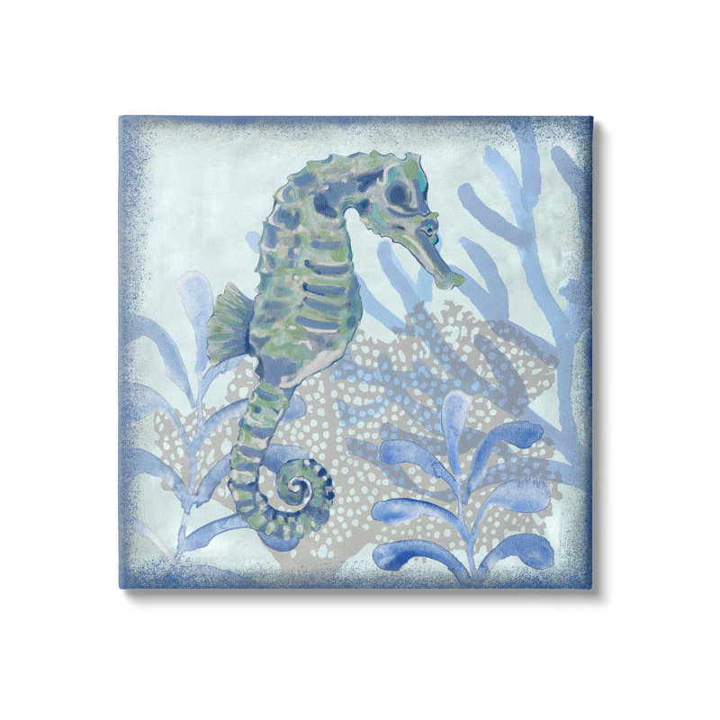 «Seahorse Underwater Coral Botanicals», art mural par Erica Christopher, H 30 po x l 30 po x P 1,5 po