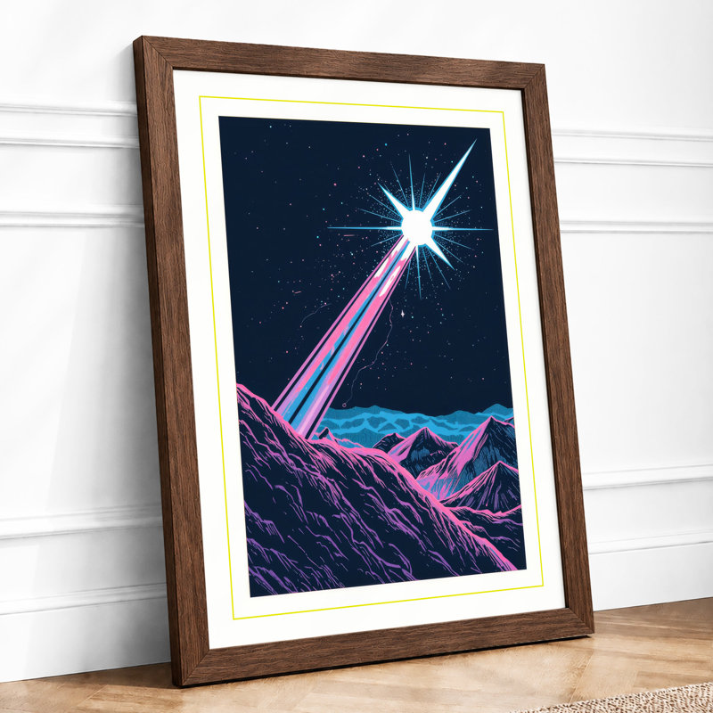 Star Touches Earth Minimalist - Print, Walnut, A1 - 84.1 x 59.4 cm