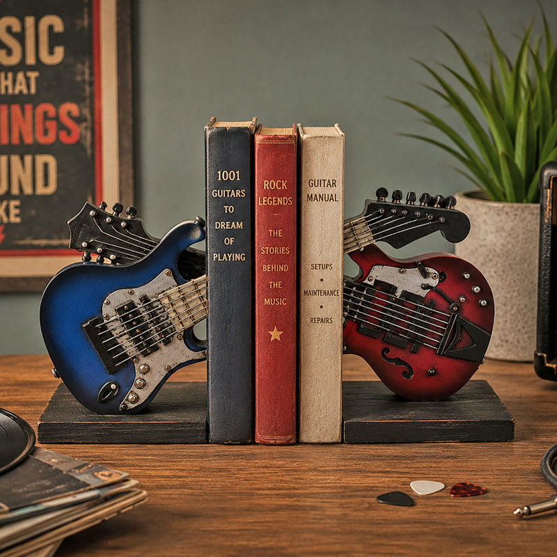 Electric Guitar Shelf Tidy Bookends