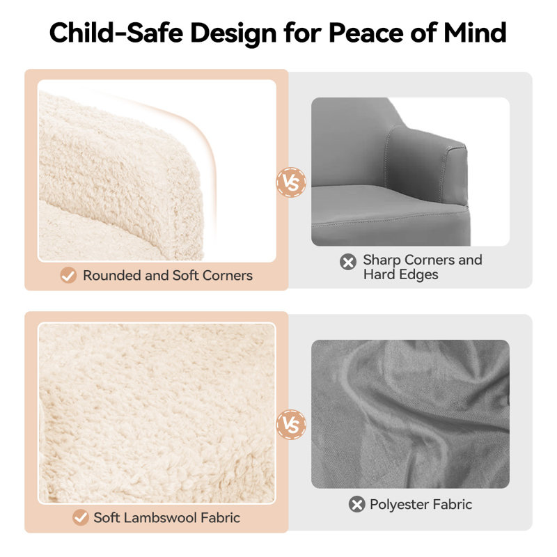 Kids Chairs For Toddler, 2-In-1 Child Soft Couch Fold Out, Convertible Sofa To Lounger For Girls & Boys, Beige