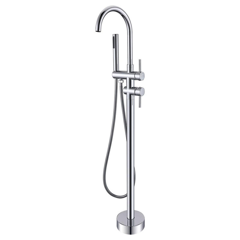 2 Handle Floor Clawfoot Tub Faucet, Chrome