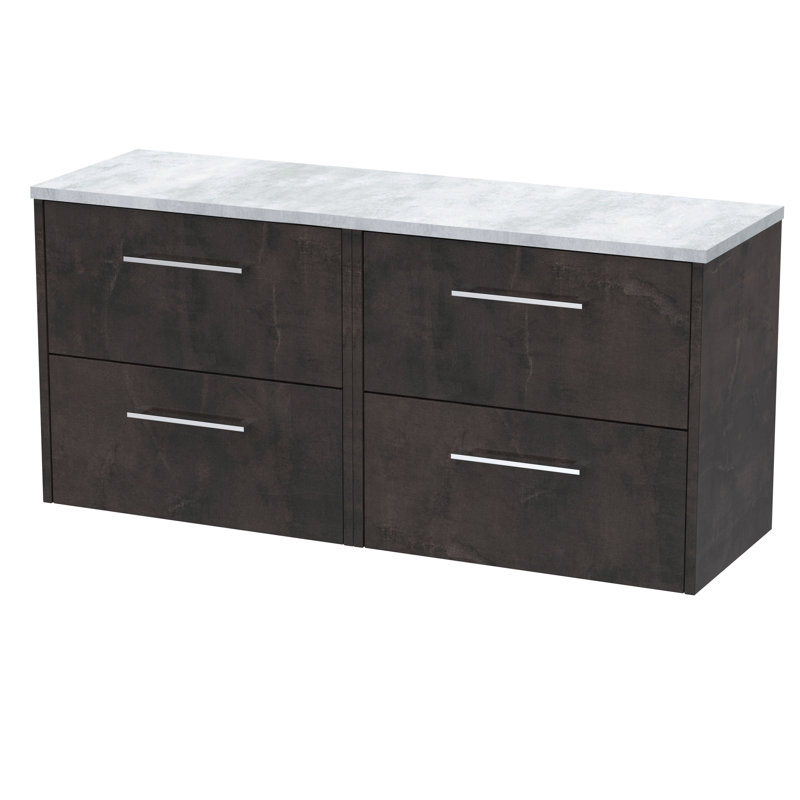Juno 120.5cm Double Bathroom Vanity Base Only, Metallic Slate