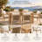 Joly 7-Piece 6-Person Acacia Wood Outdoor Dining Set – Rectangular Patio Table with Umbrella Hole & 6 Stackable Rope Weave Cushioned Chairs - Beige-70430943