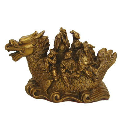 Figurine Huit immortels sur un bateau-dragon
