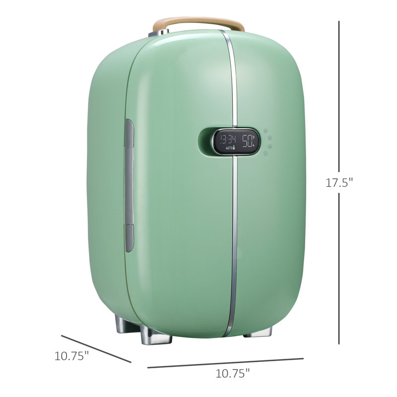 Compact Green Thermoelectric Skincare Mini Fridge with Timer