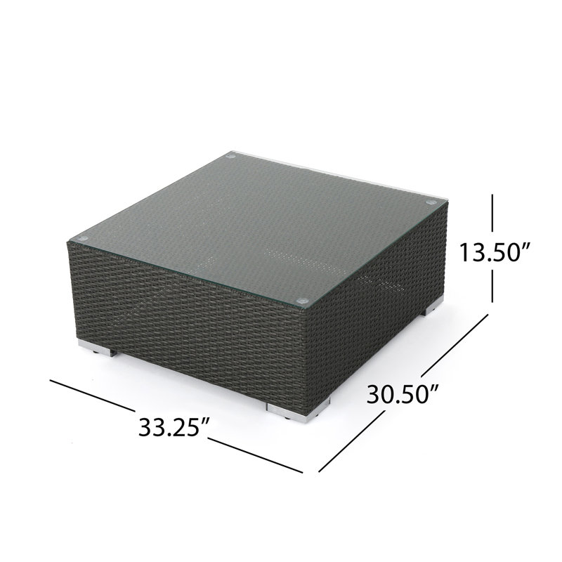 SANTA ROSA TABLE W/GLASS KD (GRY +ALU)