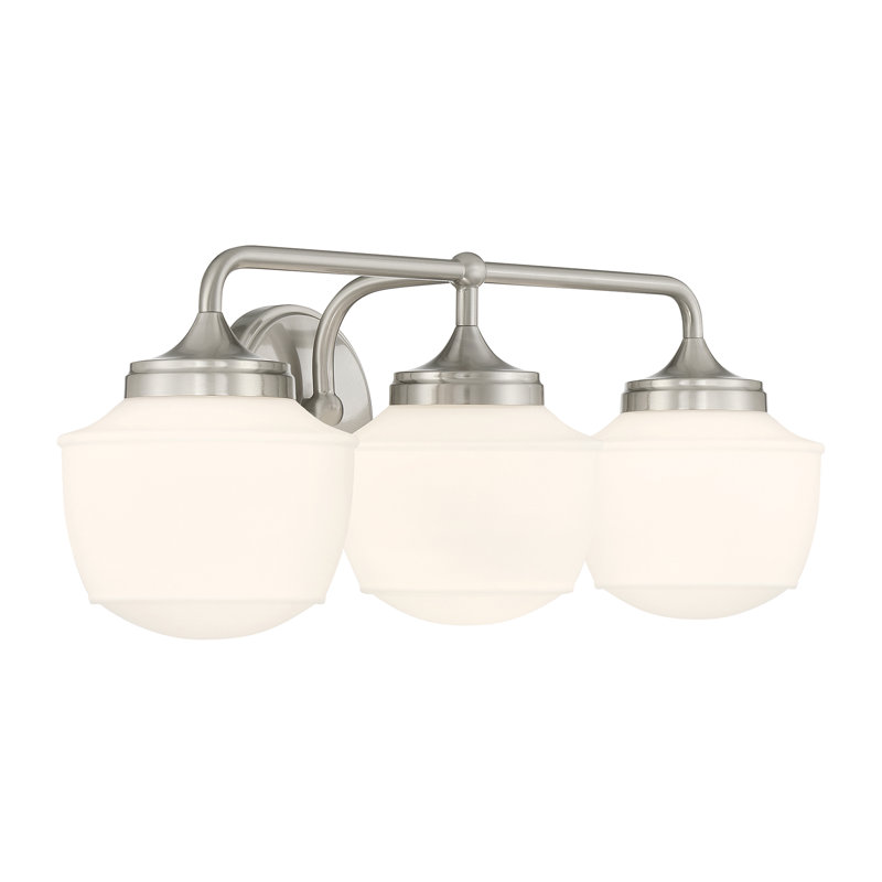 Meuble-lavabo 3 lumières Mercer41 Akriti, Nickel brossé