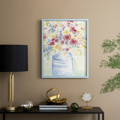 Country Meadow Bouquet II Framed Print - Solid Wood