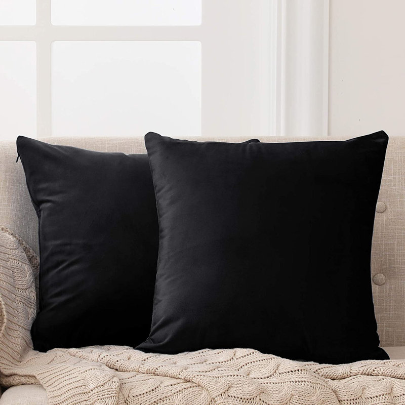 Frith Square Cushion Cover, 46cm H x 46cm W x 1cm D, Black