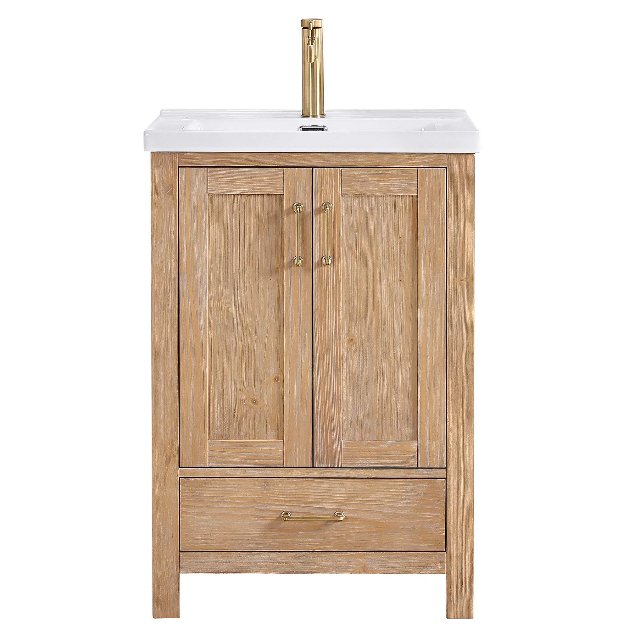 Vinnova 23.6'' Free-standing Single Bathroom Vanity with Ceramic Vanity ...