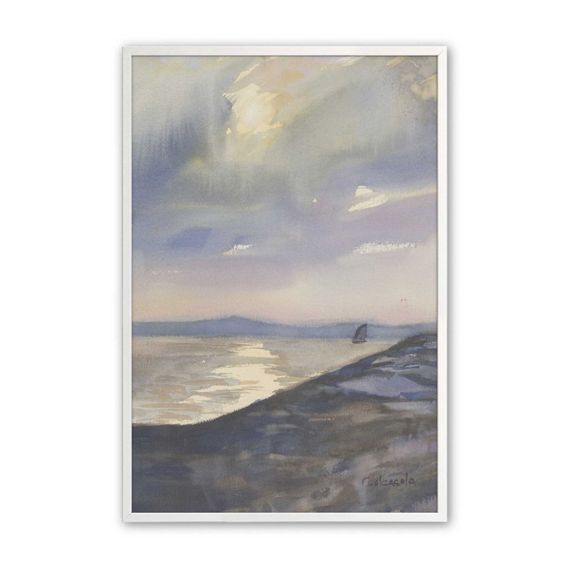 «Evening Sail» par Stephen Calcasola, reproduction d'art sur toile, H 48 po x l 32 po, Blanc