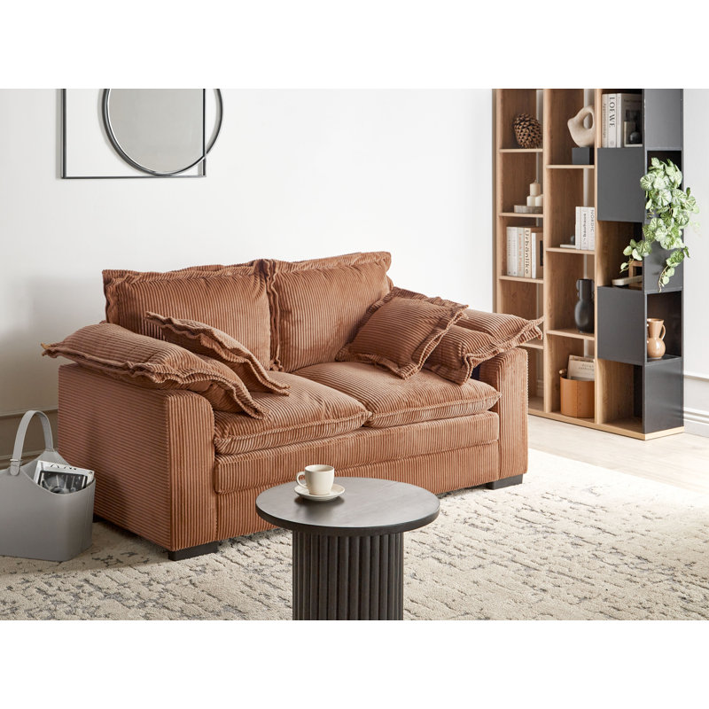 2 Seater Jumbo Cord Sofa Brown TIRRO, Brown
