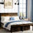 Rustic Brown Queen Bed Frame, Headboard With Storage & Led, Charging Station, Build, No Box Spring, Easy To Assemble, Noise- Comfortable Home Vintage Bed, Led , Structure, Assembly, Quiet Space