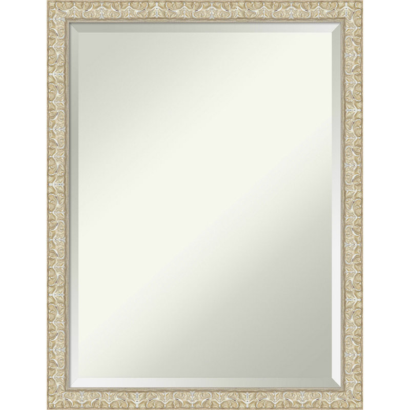 Lila Beveled Wood Framed Wall Mirror, 26.5" x 20.5", Silver
