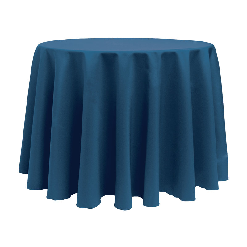 Jonina Solid Color Round Tablecloth, 102" x 102", Lagoon