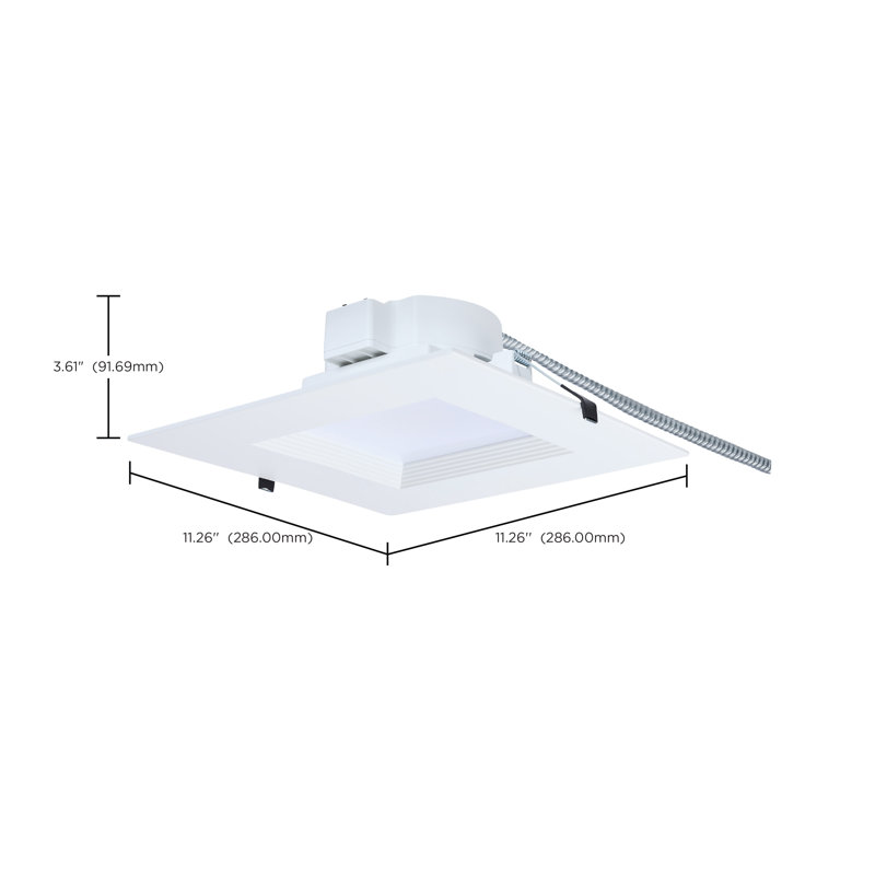 35W Field Selectable LED 10-Inch Commercial Downlight Dual Dimming Square 120-277V