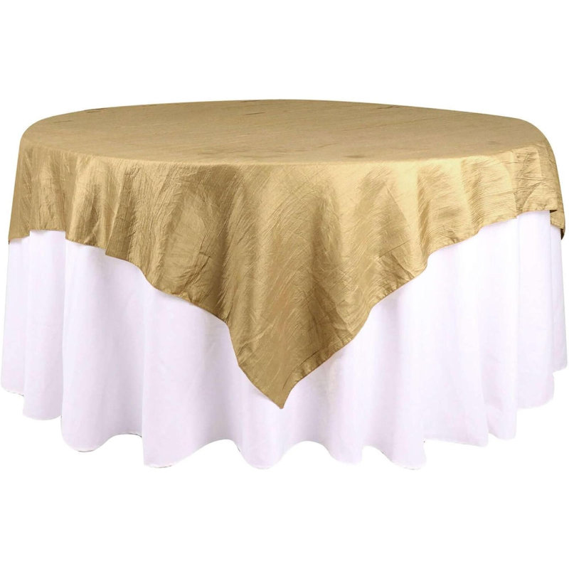 Nappe en taffetas plissé accordéon 72 "x 72", nappe carrée, Doré