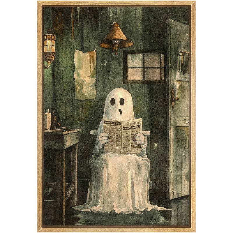 Quotidien de Ghost, photos murales de salle de bain Moody, décor d'art humoristique gothique, Encadré naturel