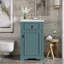 Meuble-lavabo de 20 po avec lavabo en céramique, porte à fermeture en douceur, tablette réglable, support de rangement fixé à la porte-745459552