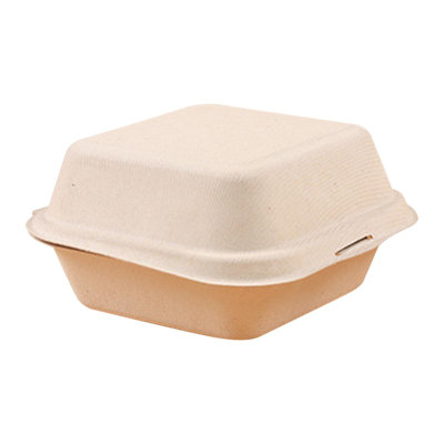 Disposable Pulp Burger Boxes 50PC Disposable Pulp Bento Boxes Cake And Hamburger Boxes With Lids  Food Containers