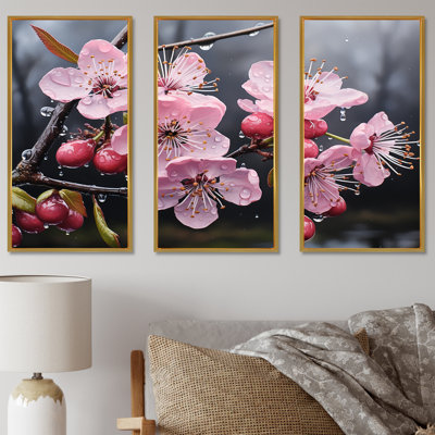 Fleur de cerisier rose, joyau de jardin I - art mural cerisier en fleurs