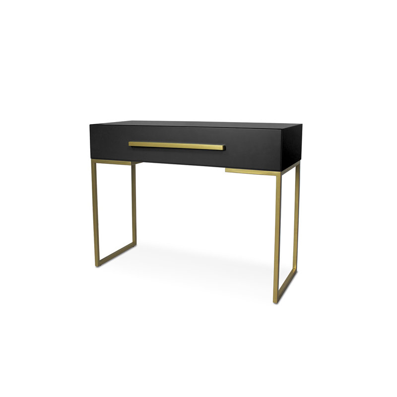 Gossett 100cm Console Table, Gold, Black