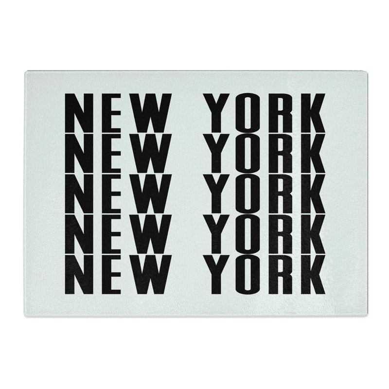 New York Typography Chopping Board, 20cm W x 28.5cm L