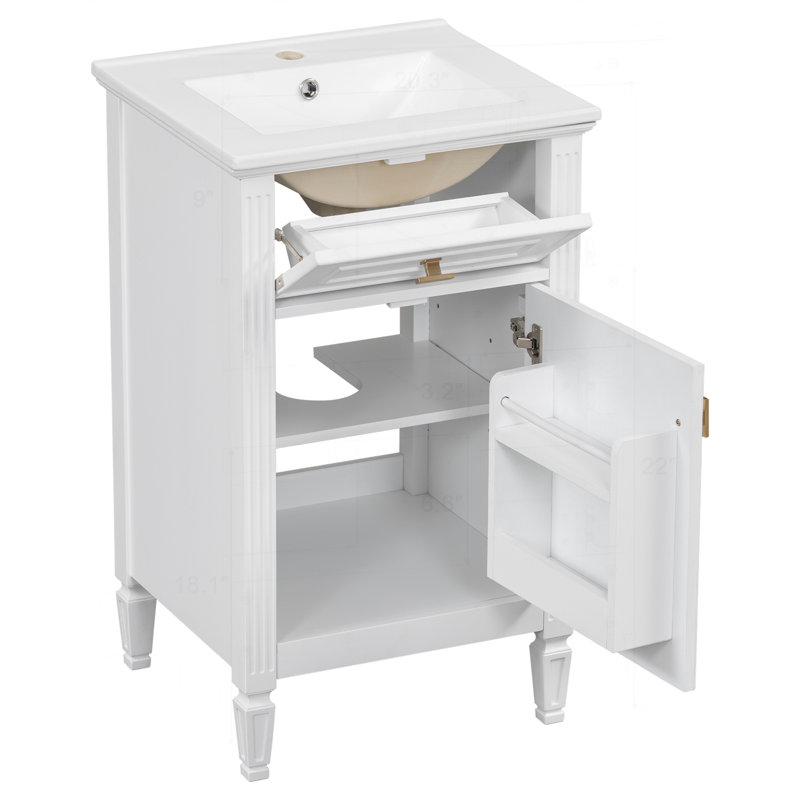 Meuble-lavabo blanc 20 po avec lavabo