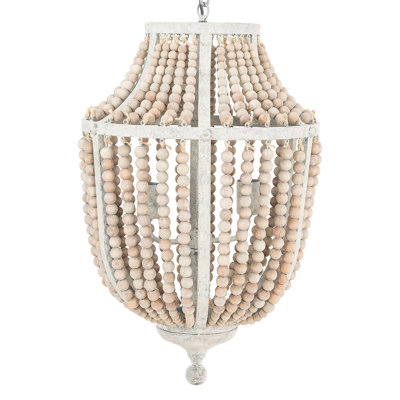 Lustre en perles de bois Julice