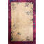 Antique Ivory Open Field Chinese Deco Knotted Wool Pile Area Rug