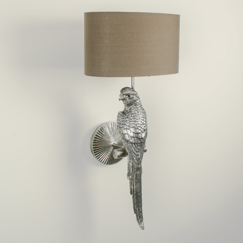 McConnelsville Resin Plug-in Armed Sconce, Silver, Gray