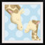«Giraffe Mommy and Baby on Pink», impression
