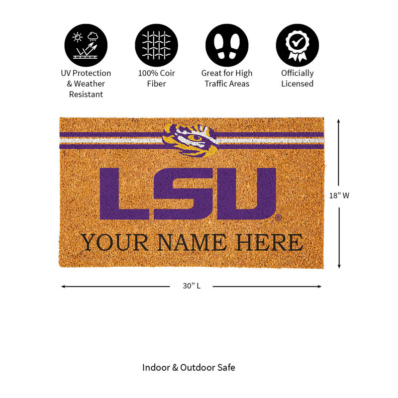 Paillasson personnalisé Suneel 30 po x 18 po NCAA, Oui, NCAA Louisiana State
