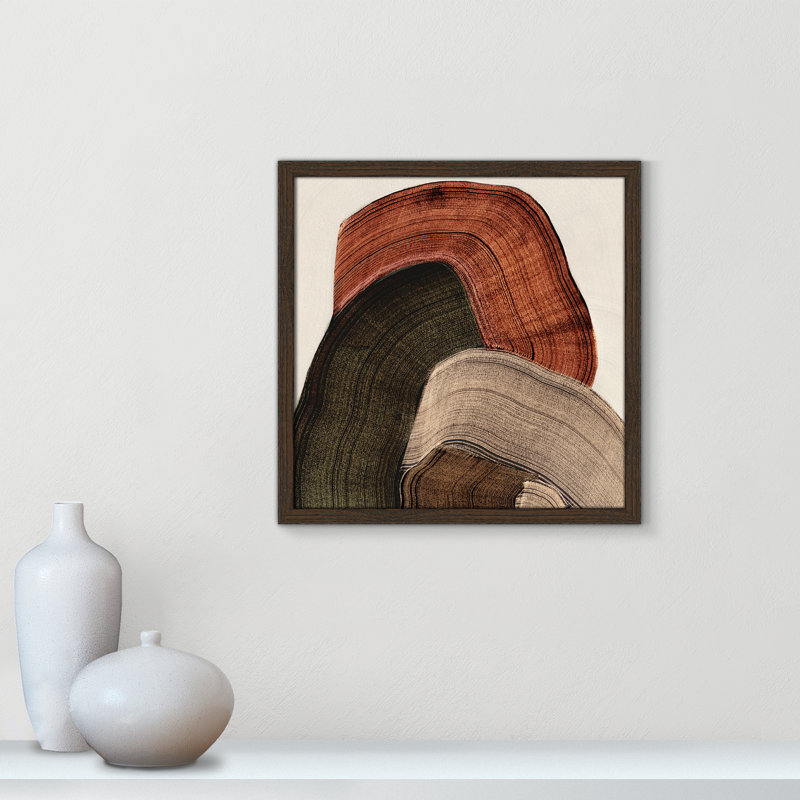«Folded Earth I Print» par , 17'' W x 17'' H, Framed Print, Walnut Woodgrain