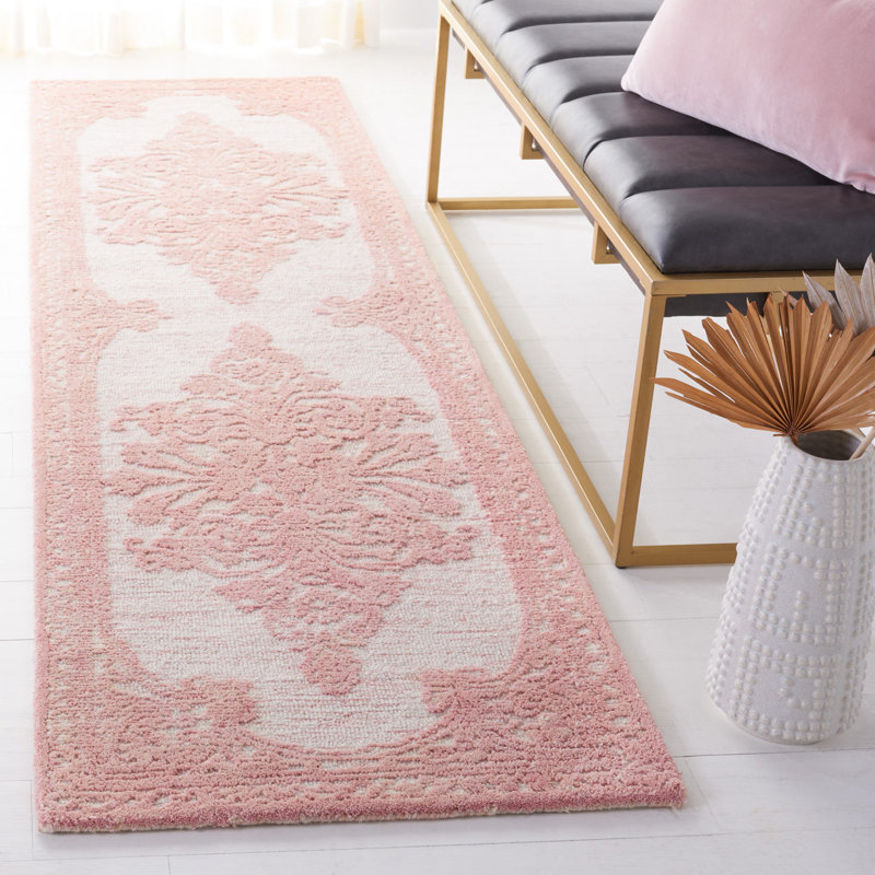 Alexia-Leigh Oriental Hand-Tufted Pink/Ivory Area Rug, Runner 2'3" x 8'