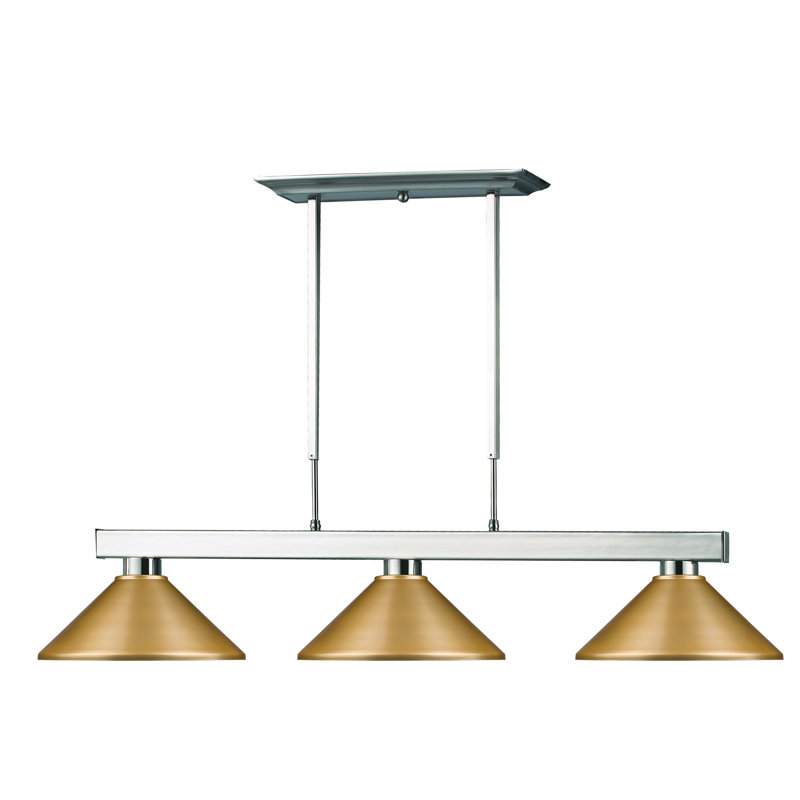 Viki 3 - Light Pool Table Lights Pendant, Satin Gold