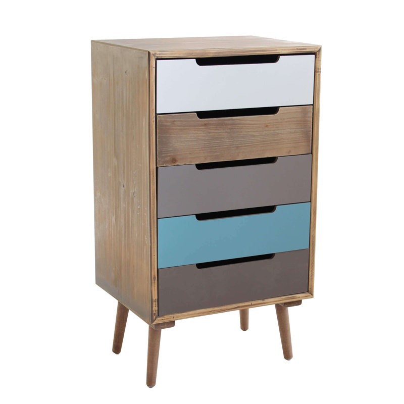 Klarice Solid Wood 45.5cm W 5 - Drawer Chest of Drawers
