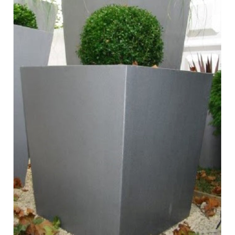 Vrtanes Geo Fibreglass Cachepot, 175cm H x 88cm W x 88cm D, Faux Lead