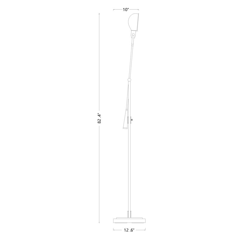Lampe de travail / lecture sur pied 82,5 po Premkumar, Laiton héritage