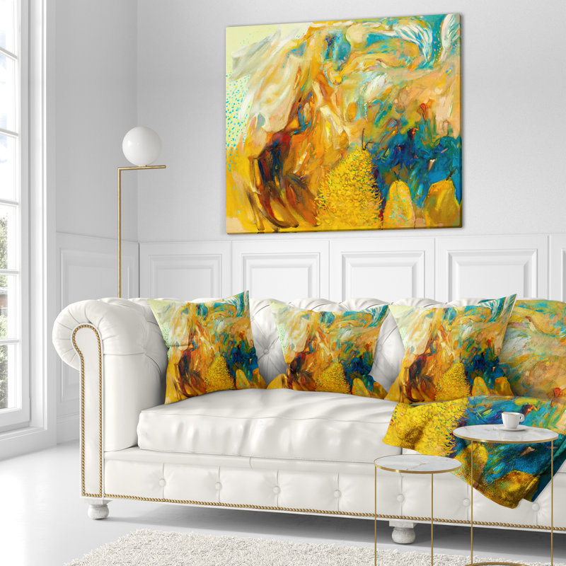  Coussin abstrait, 18 po x 18 po, Coussin décoratif